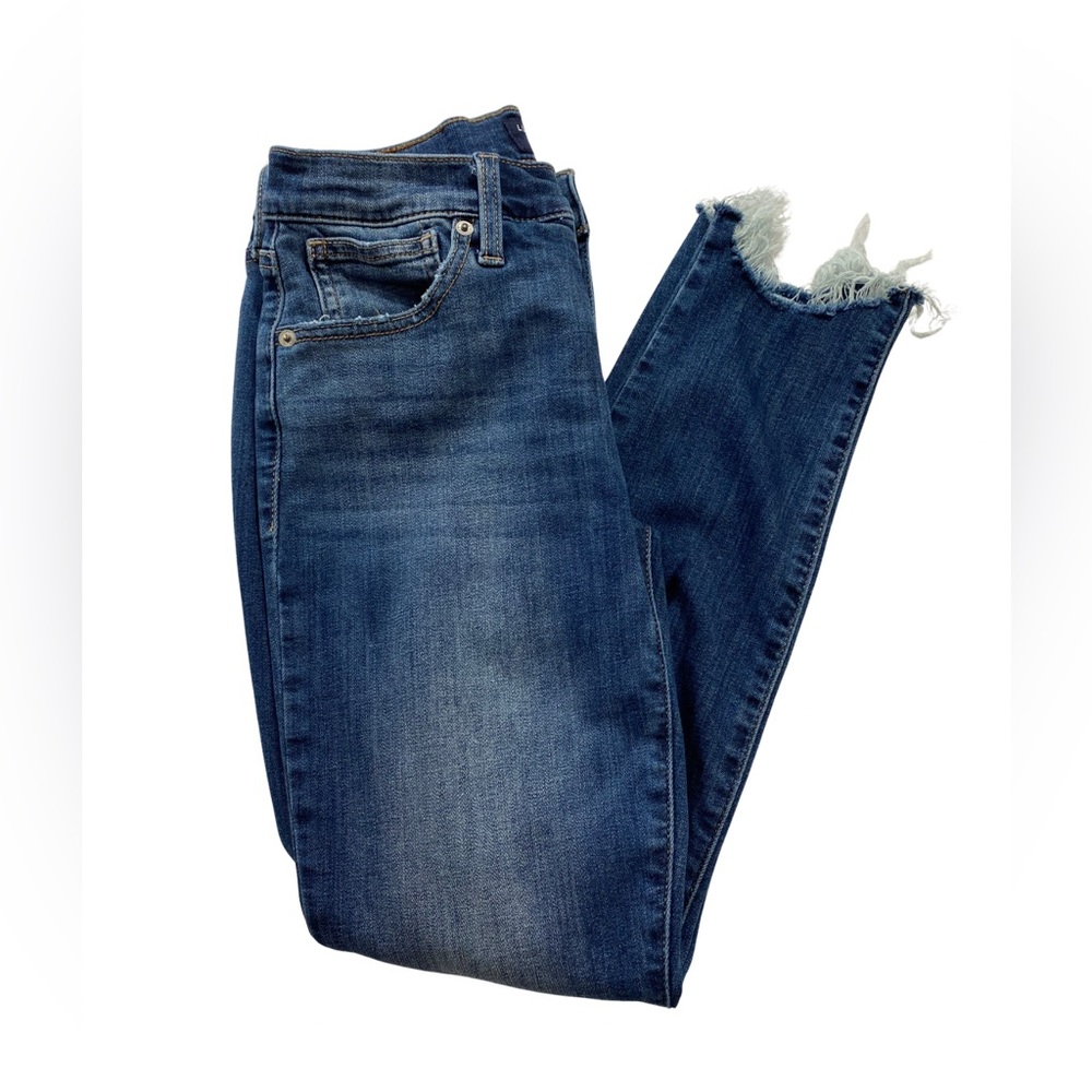 Lucky Brand Dark Blue Ankle Crop Fray Hem Jeans